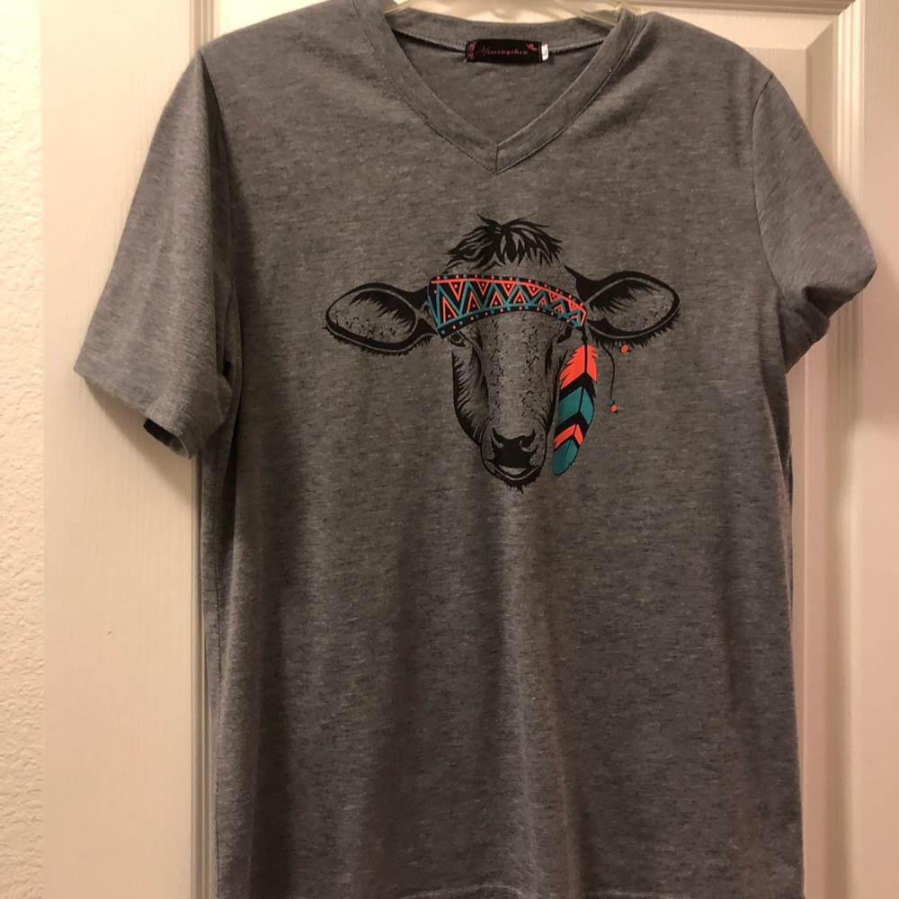 Calf tee. With western headband